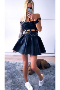 SEXY LEATHER WOMEN'S DRESS - EXCELLENT