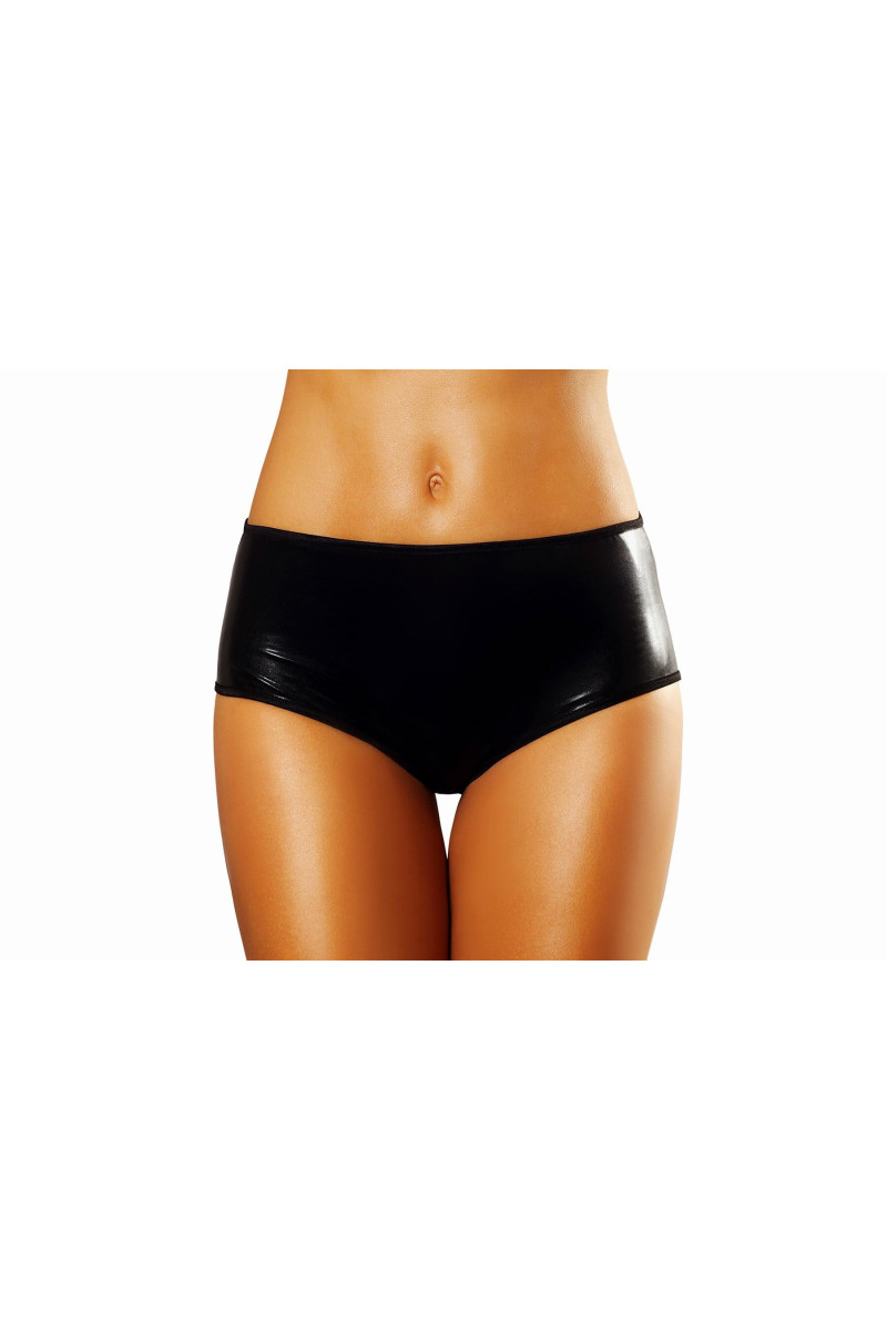 Figi sexy damskie czarne lateksowe  - Bizarre Shorts